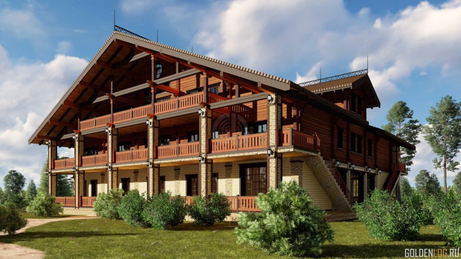 Гостиница на Алтае из клееного бруса