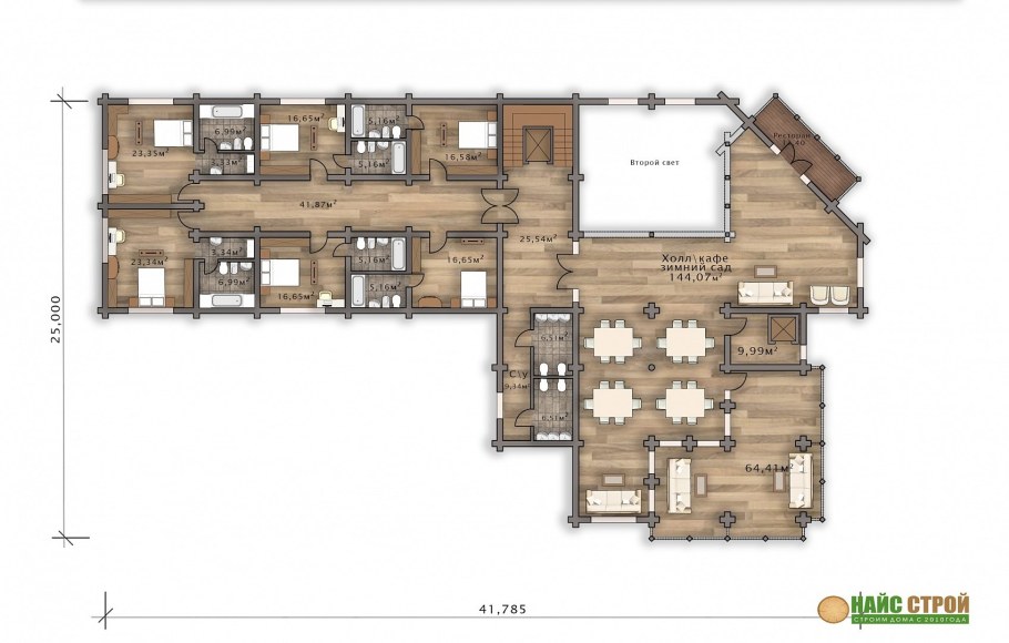 Комплекс гостевых домов из бревна