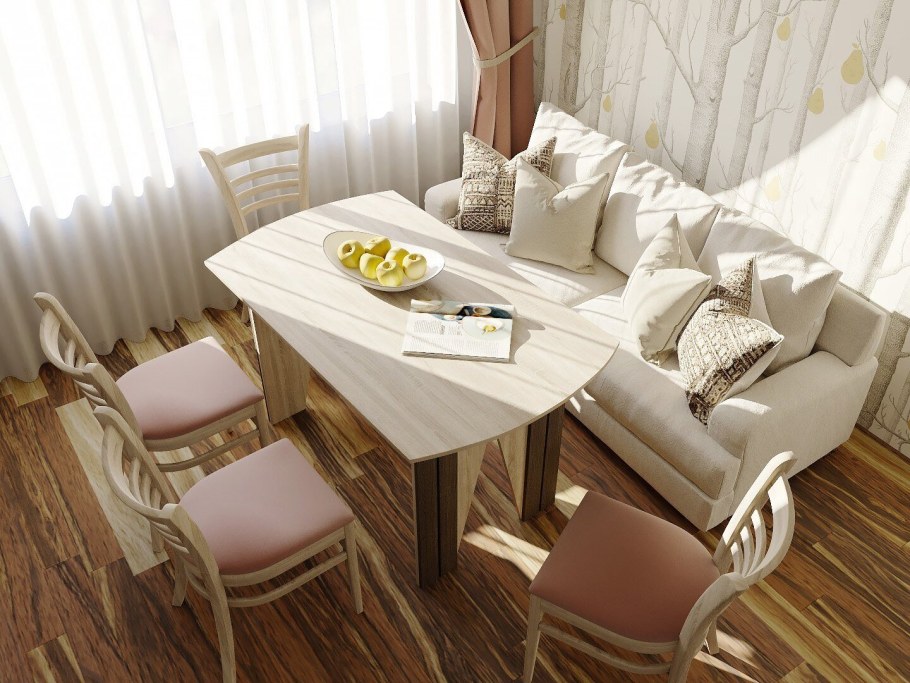 Стол обеденный двухцветный