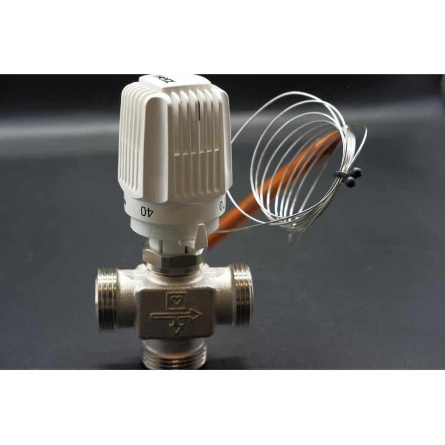 Трехходовой клапан с термоголовкой Herz calis TS Rd dn20 1" 40-70°c