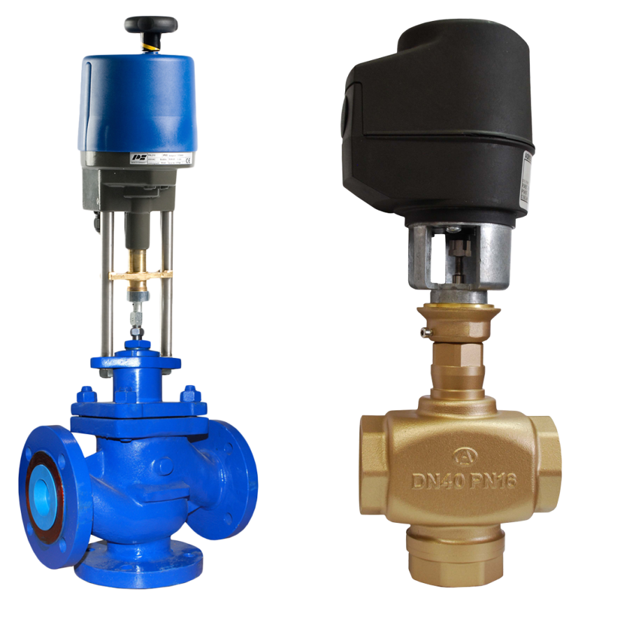 Клапан с электроприводом трехходовой д=20