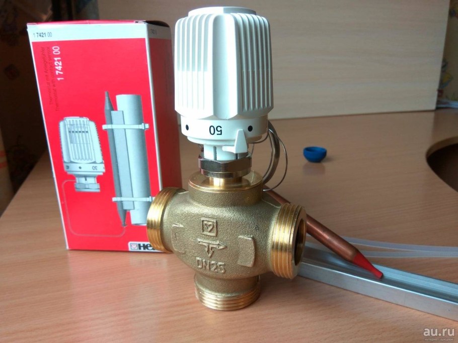 Клапан зональный трехходовой с термоголовкой