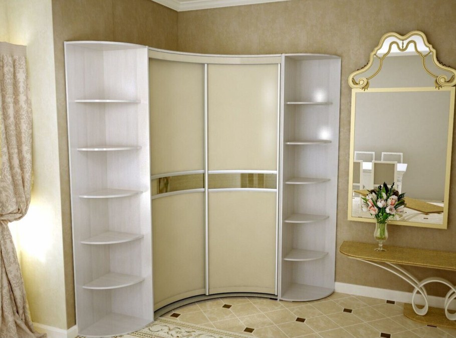 Беспрофильный радиусный шкаф Сascade r78