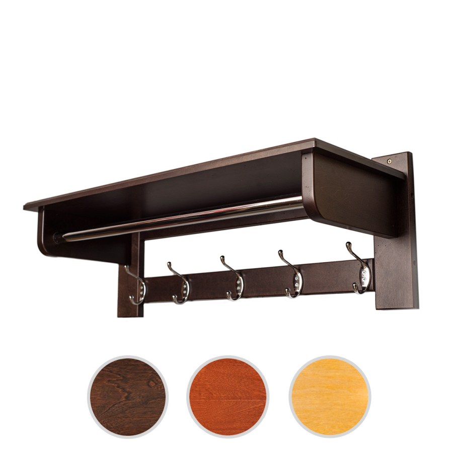 Вешалка настенная в прихожую с полкой для головных уборов