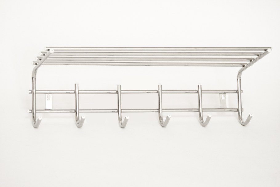 Вешалка для одежды 4 крючка с полкой хром CF 05с (шт.)