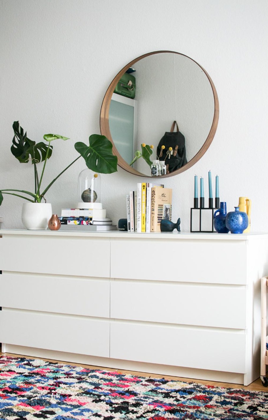 Комод икеа МАЛЬМ С зеркалом белый