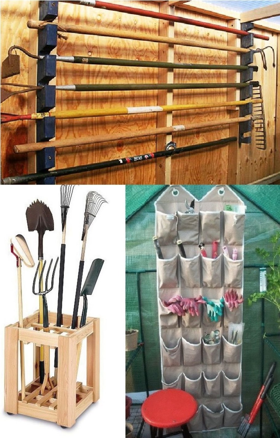 Хранение садового инвентаря в сарае