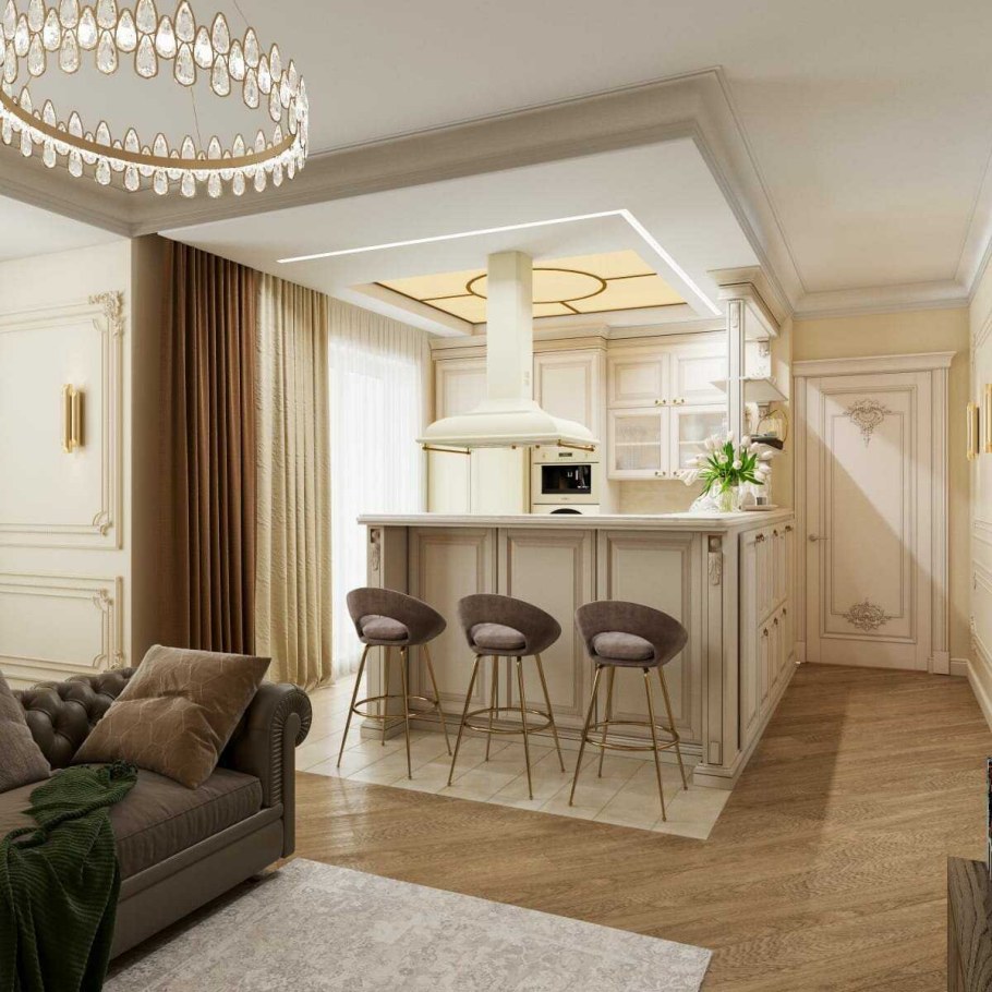 Кухня 25кв м классика современная