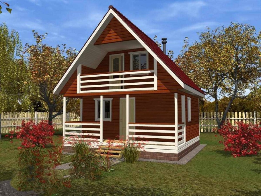 Двухэтажная баня 5х4