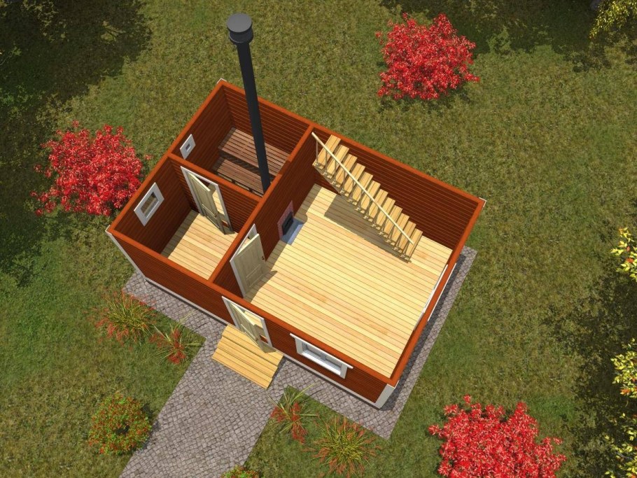 Проект бани 6х4 с мансардой