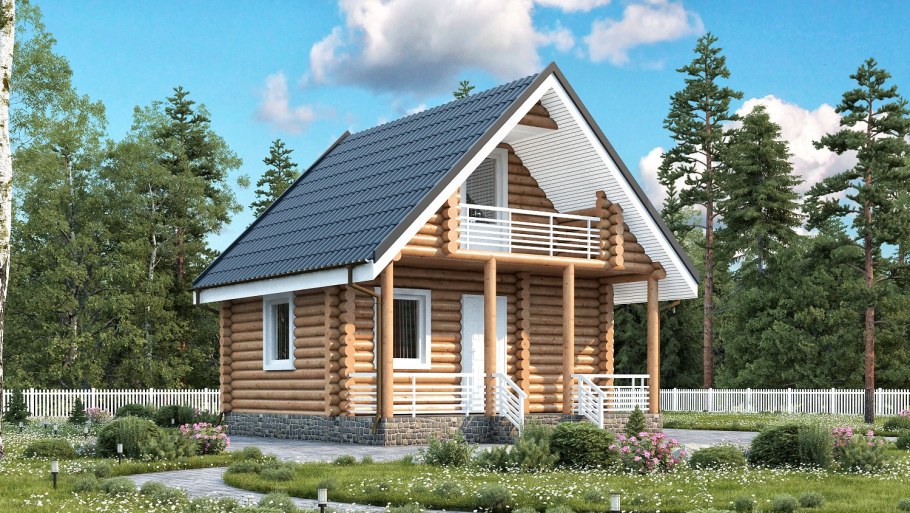Дом баня бревна 6*6 с мансардой проекты