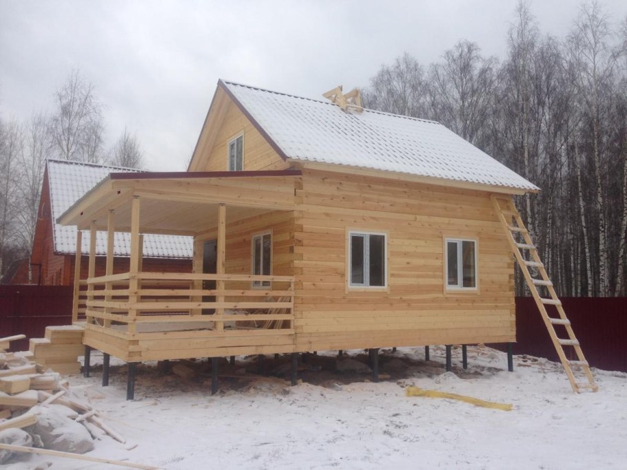 Дом из бруса 6х6 с террасой