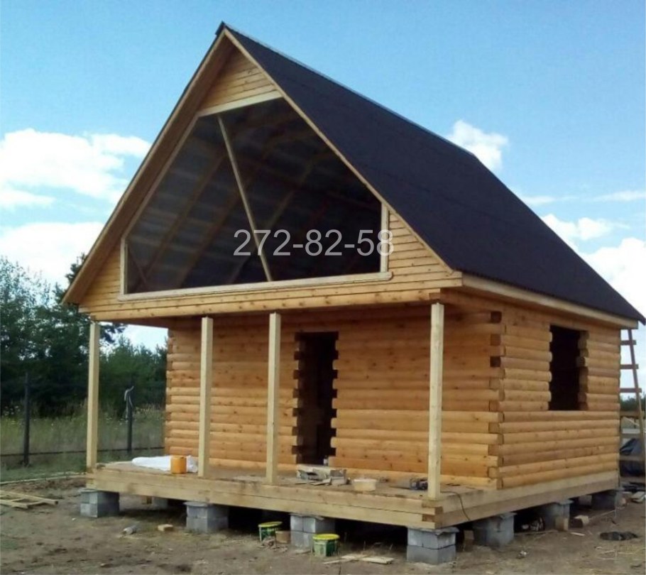 Баня 4.5 на 5.5 с мансардой