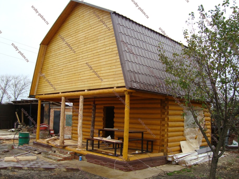 Баня сруб 5х6 с мансардой