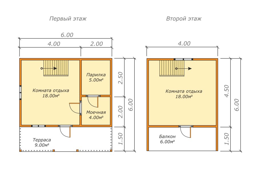 Баня 6х4 с мансардой планировка