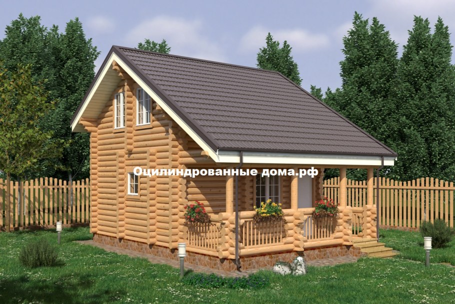 Баня 8х9 с мансардой