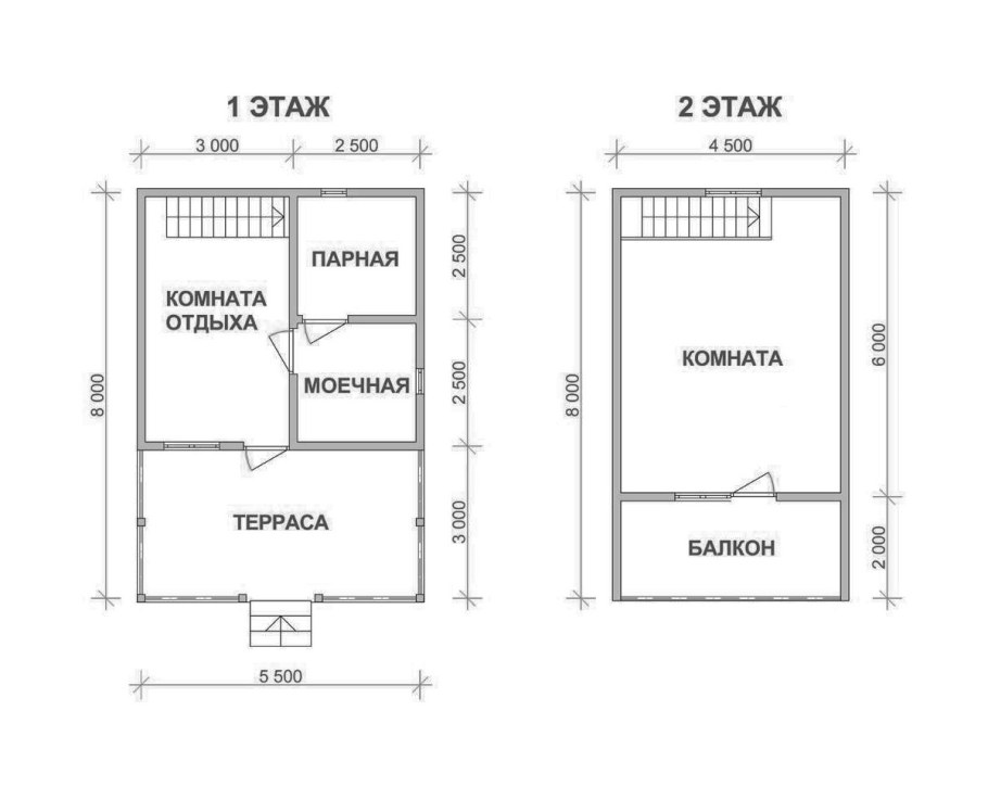Планировка бани 6х6 с мансардой