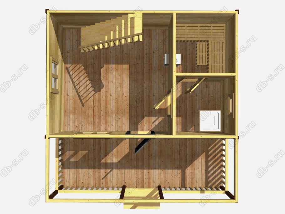 Баня 6х6 с мансардой 2.5х6