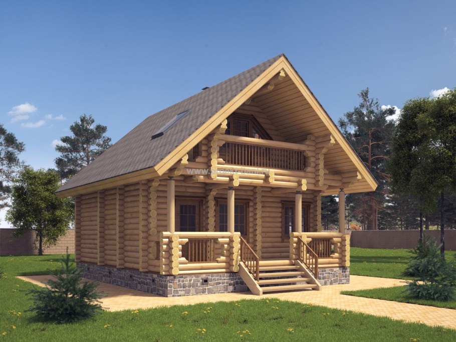 Баня из ОЦБ С мансардой