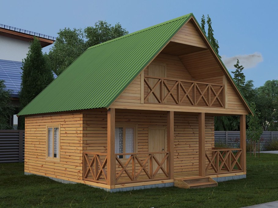 Баня 6 на 6 с мансардой