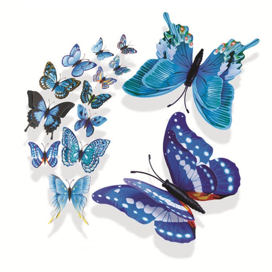 Наклейки голубые бабочки