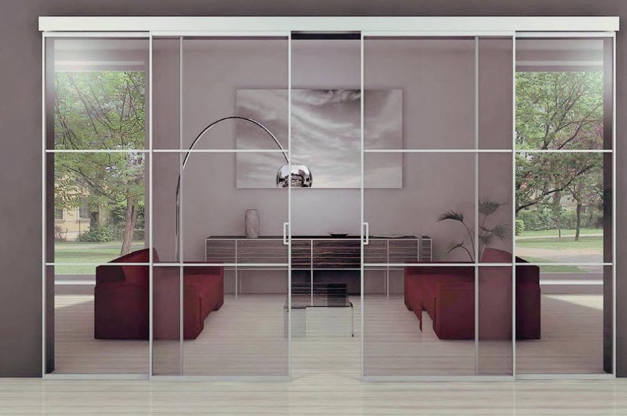 Сдвижная перегородка межкомнатная профиль алюм. Кп40