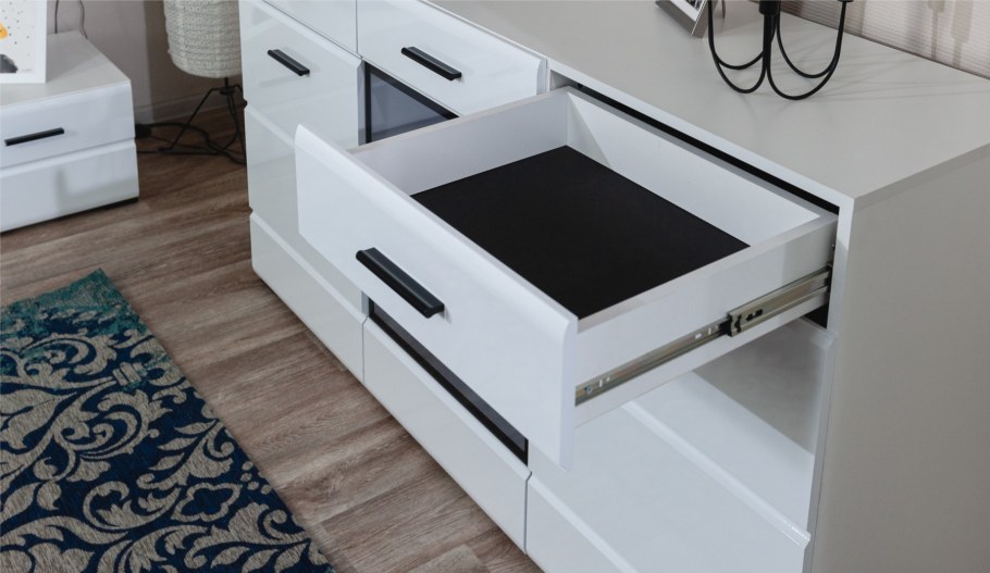 Тумба ТВ Йорк 2д1ящ белый/белый глянец