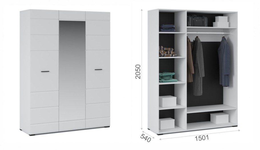 Шкаф Йорк 4дв белый