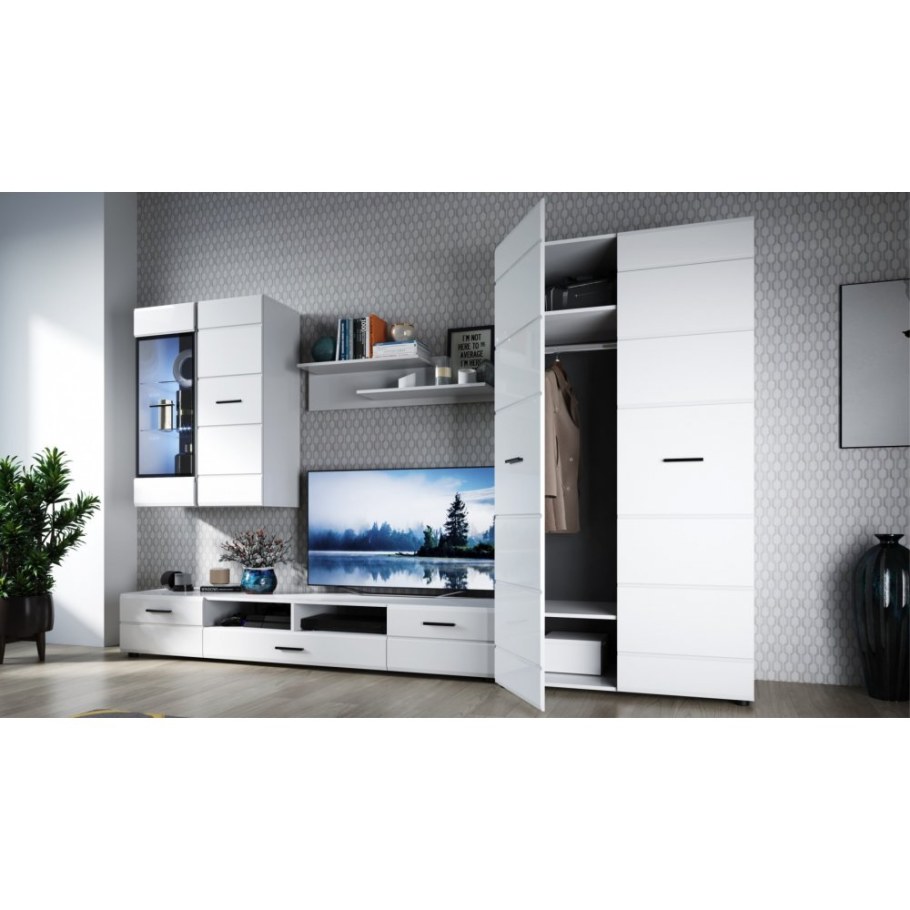 Стенка Нэнси New 1 белый глянец