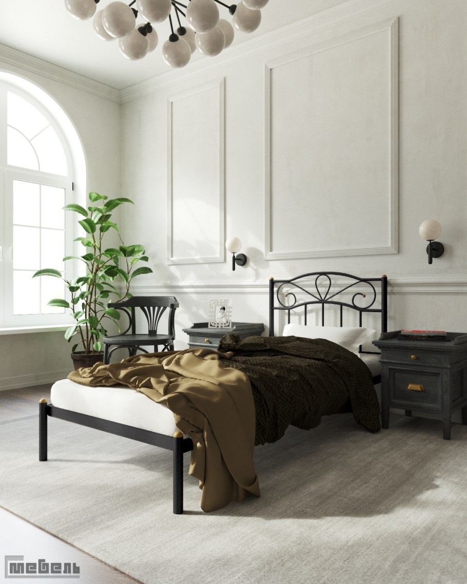 Кровать Глэдис без изножья 160х200/ноги металл/цвет чёрный