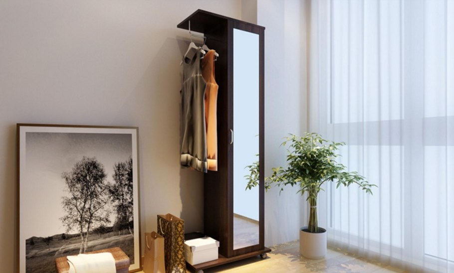 Зеркало напольное с полочками