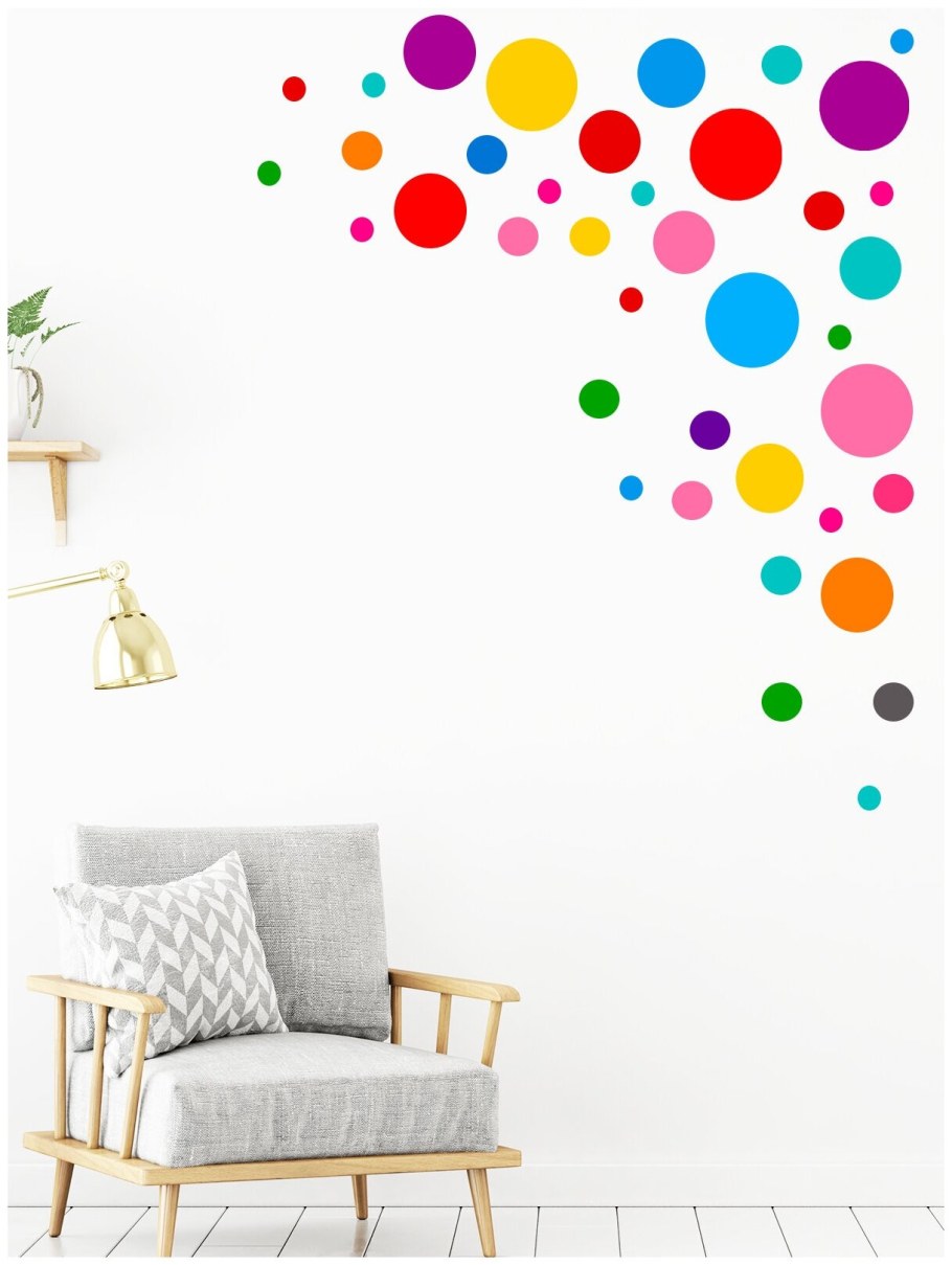 Виниловые наклейки на стену разноцветные круги