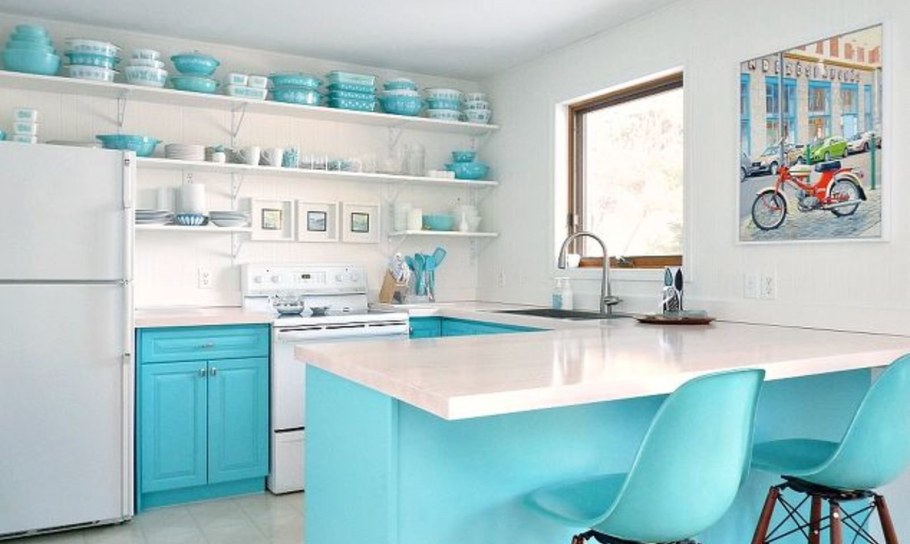 Кухня в голубом цвете