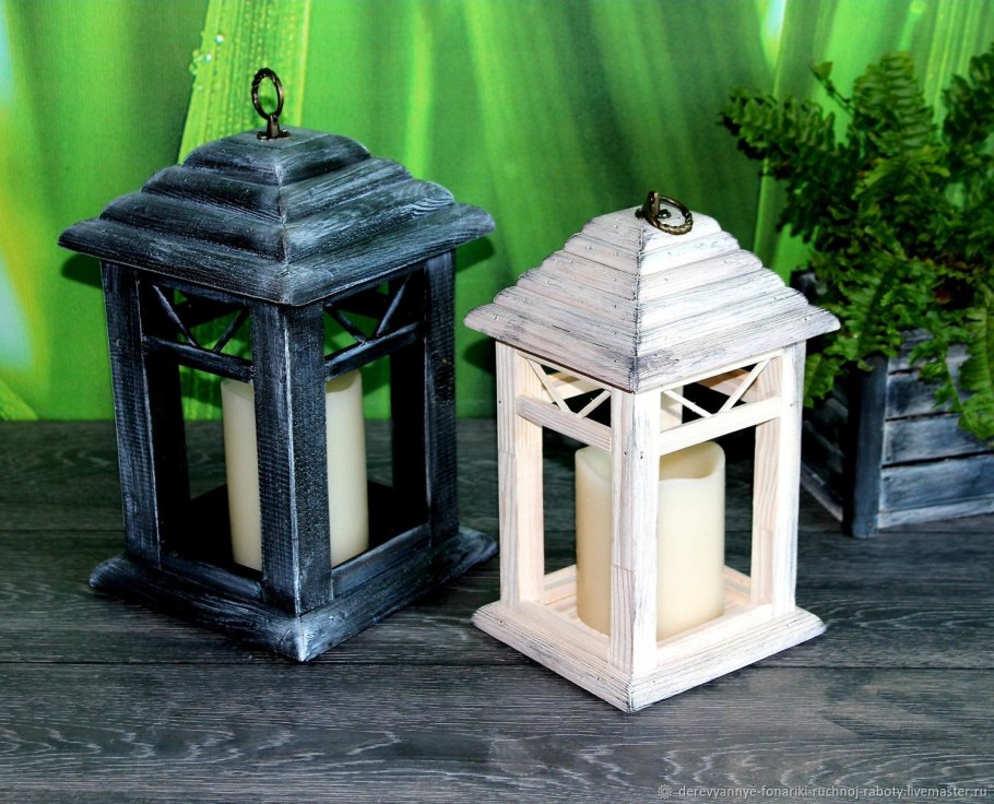 Фонарь деревянный декоративный