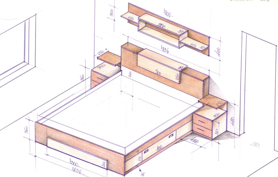 Чертежи спальной мебели