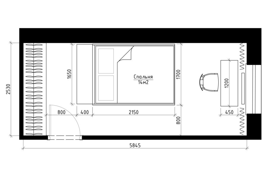 Неудобная планировка спальни