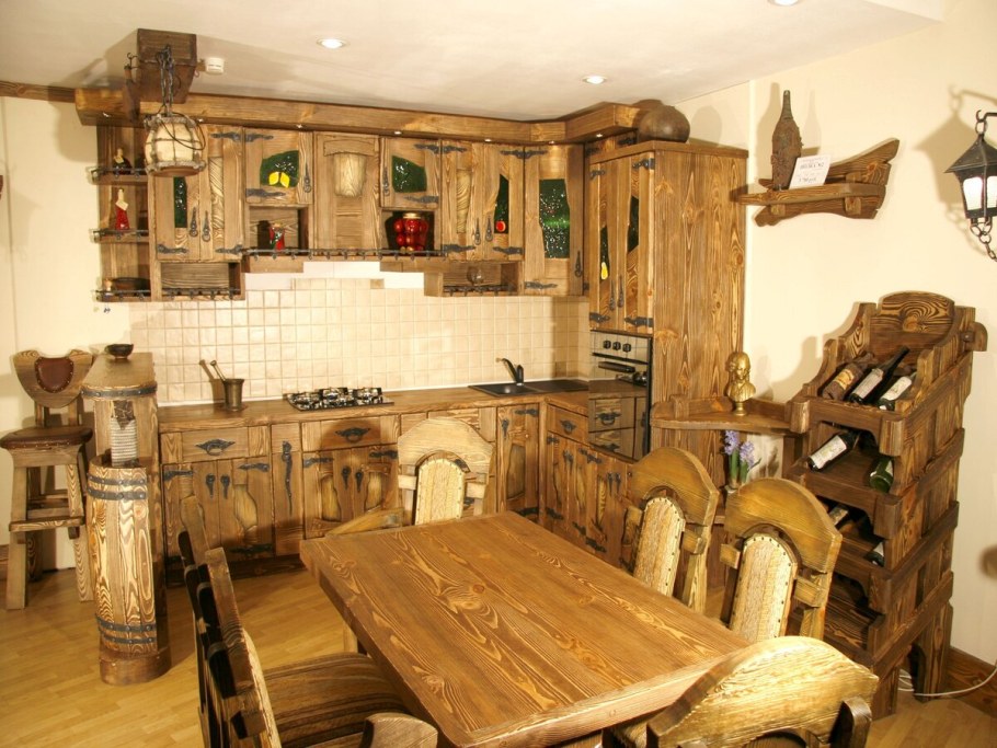 Брашированная мебель из сосны под старину