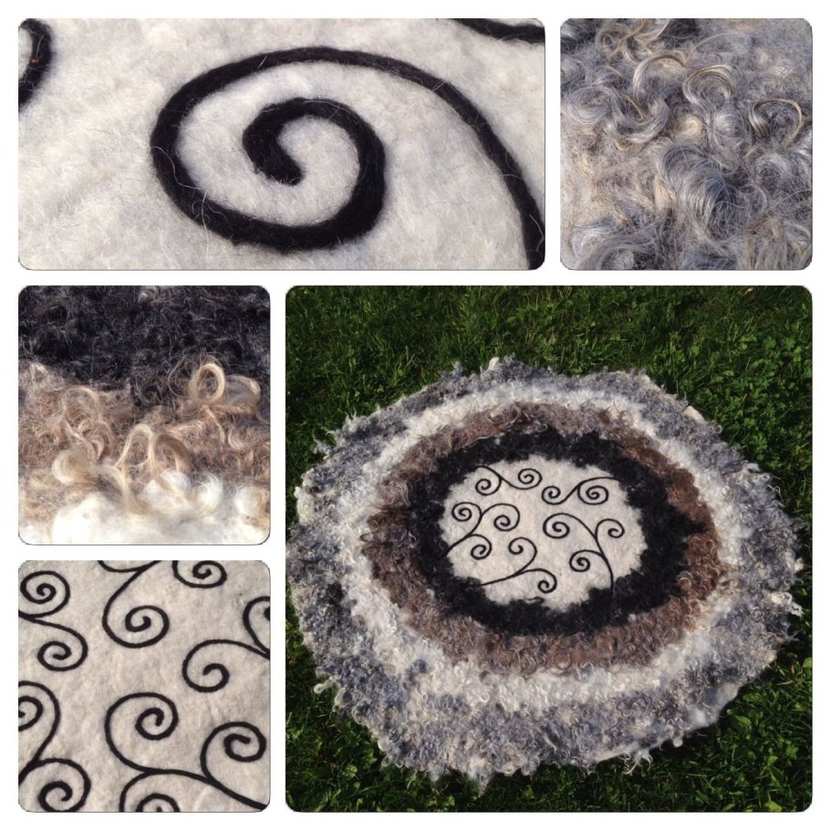 Валяние ковра из овечьей шерсти