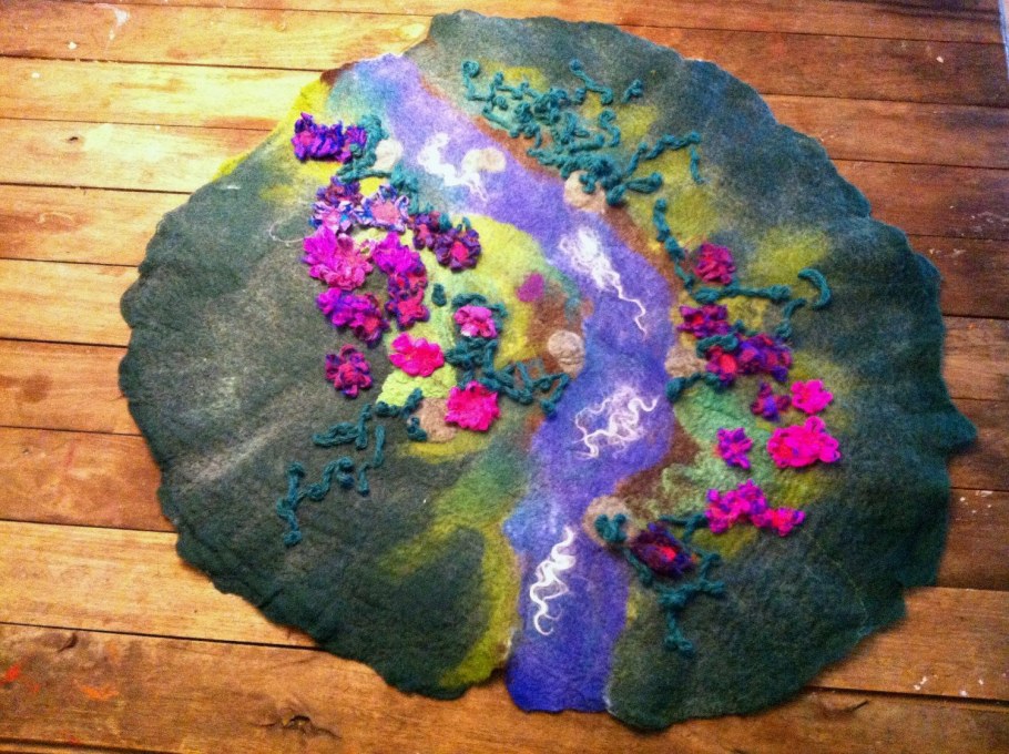 Валяный коврик ландшафт