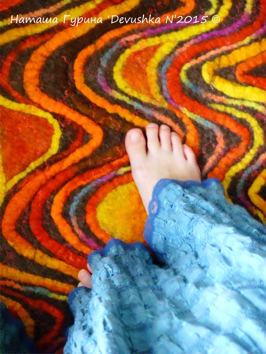 Валяные коврики из шерсти