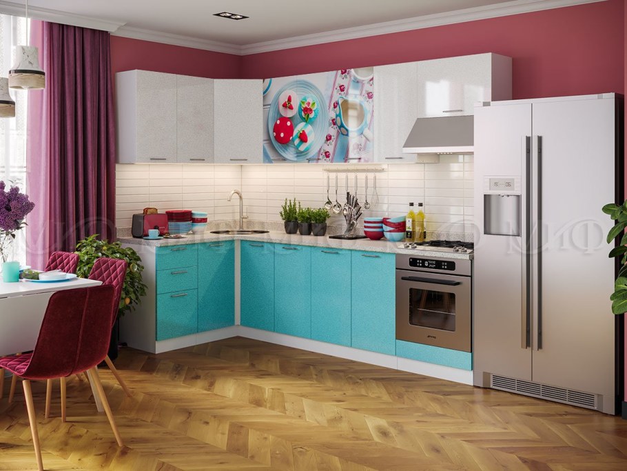 Кухня волна бирюза Северин