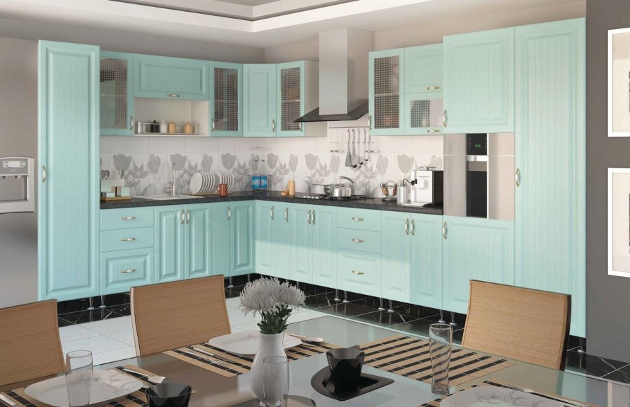 Кухня София модульная Пенза морская волна