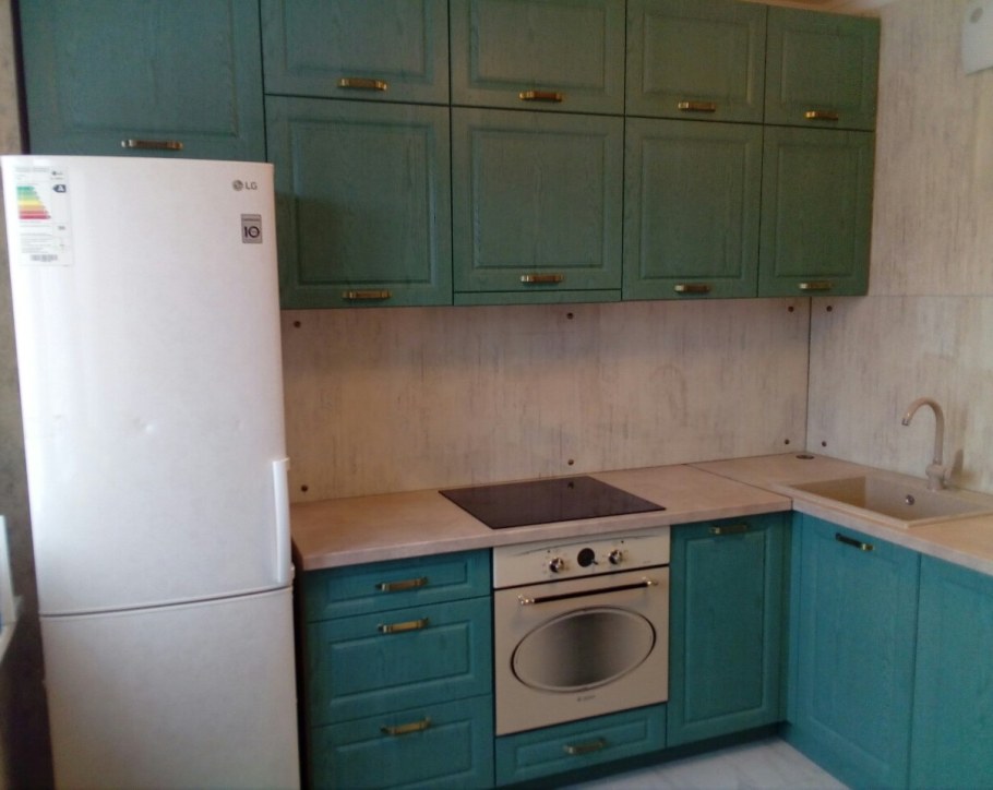 Кухонный гарнитур "дуб бирюза, дуб седой"