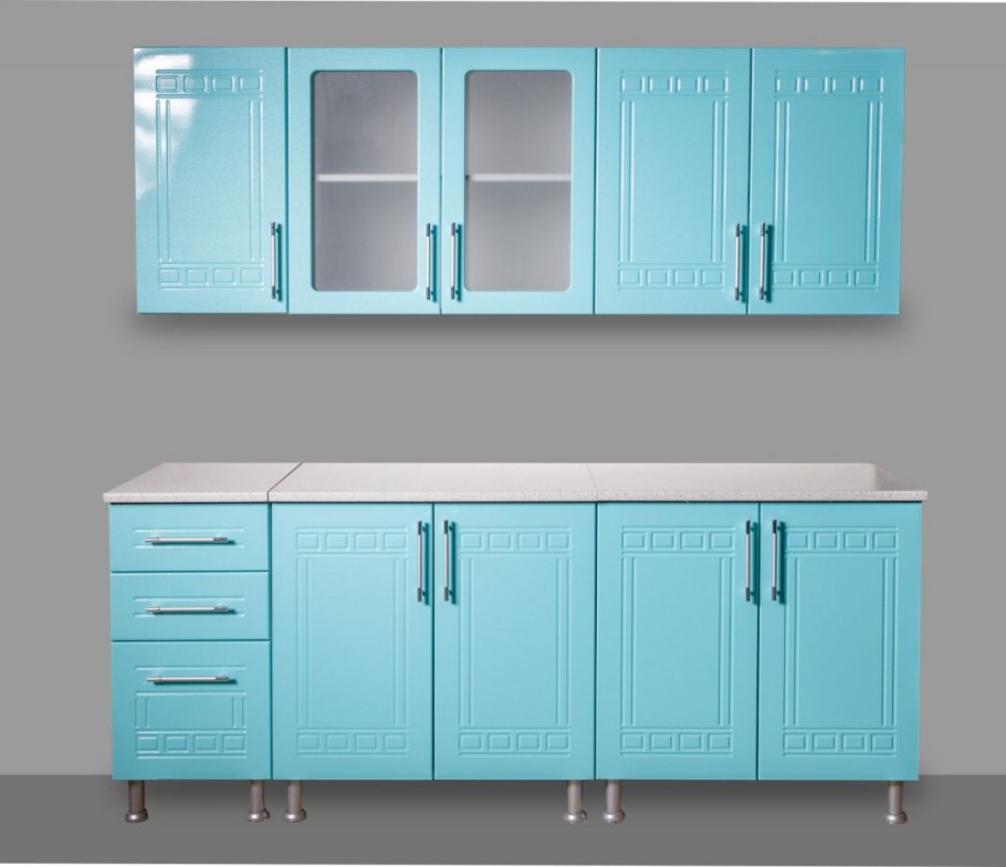 Бирюзовая кухня МДФ