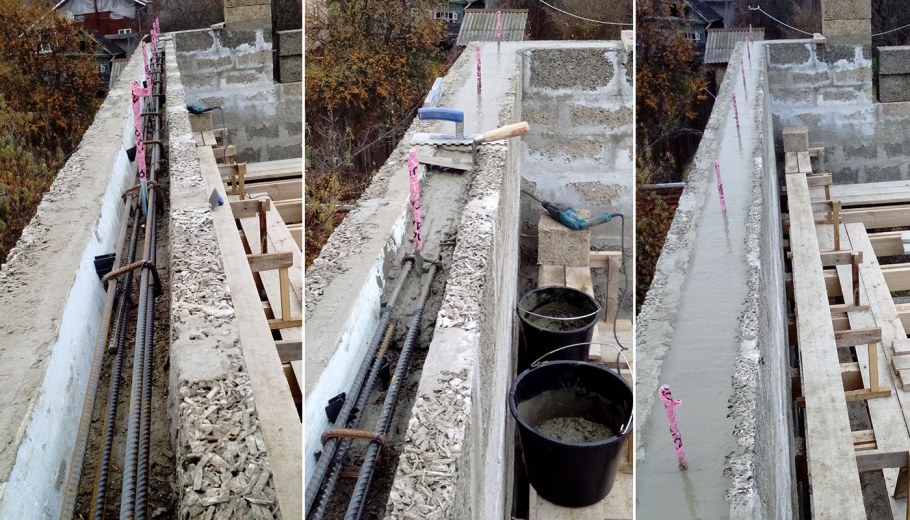 Шпильки для мауэрлата в армопоясе