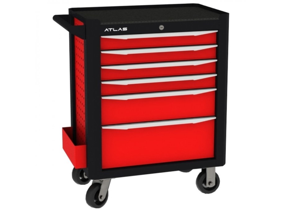 Тележка инструментальная, 7 ящиков, красная Ferrum 02.107r-3000