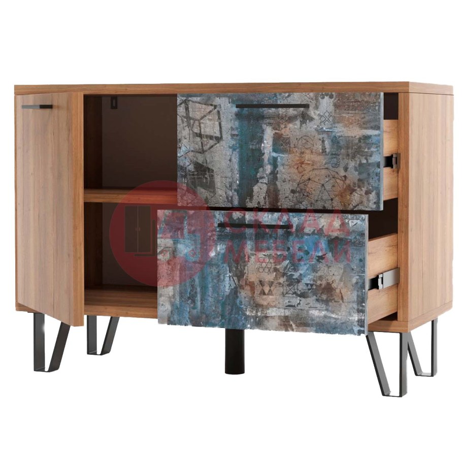 Тумба с ящиками и створкой "Колибри"