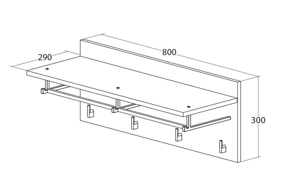 Вешалка настенная Hoff Барселона ПМ-246.05.00.000