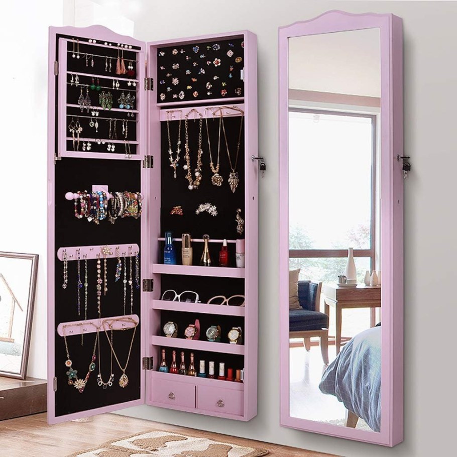 Настенный шкаф-зеркало для украшений Smart Bird Omi-25 Pro с подсветкой