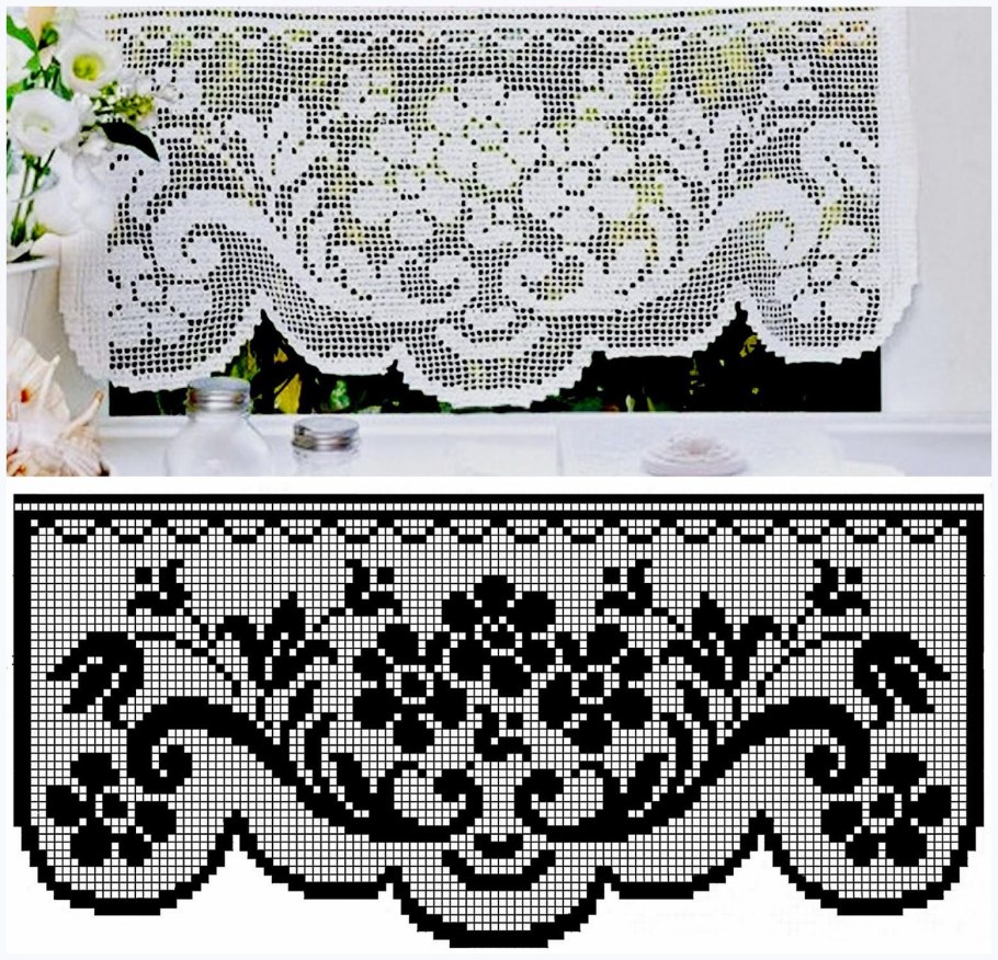 Филейная кайма к занавеске